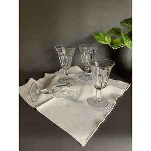 VTG French style glassware stemware set of 4 wine water drinkware 6oz